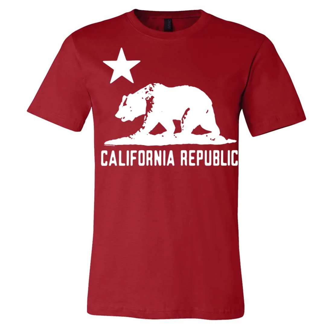 California Flag Oversize White Silhouette Asst Colors Mens Fitted T-Shirt/tee