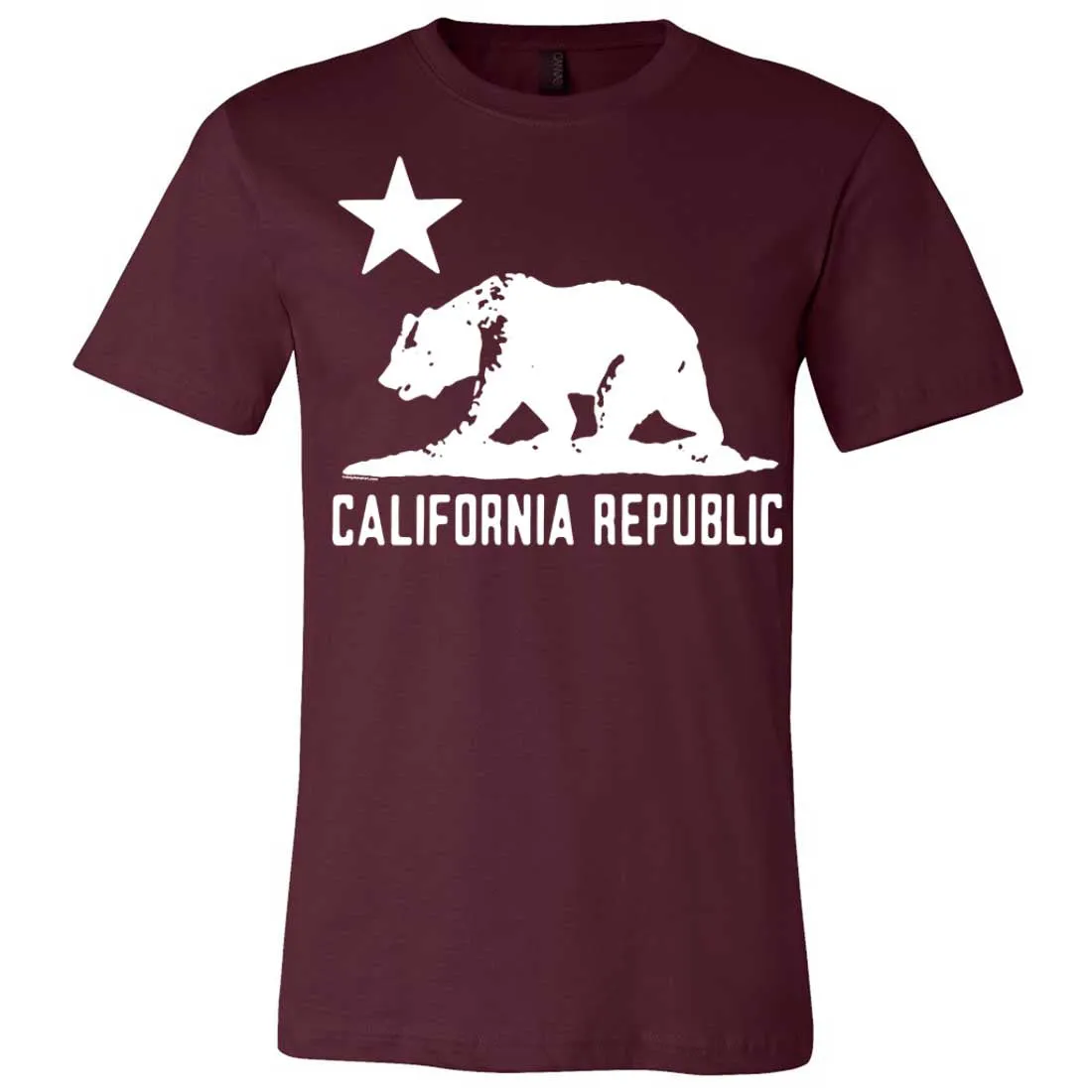 California Flag Oversize White Silhouette Asst Colors Mens Fitted T-Shirt/tee