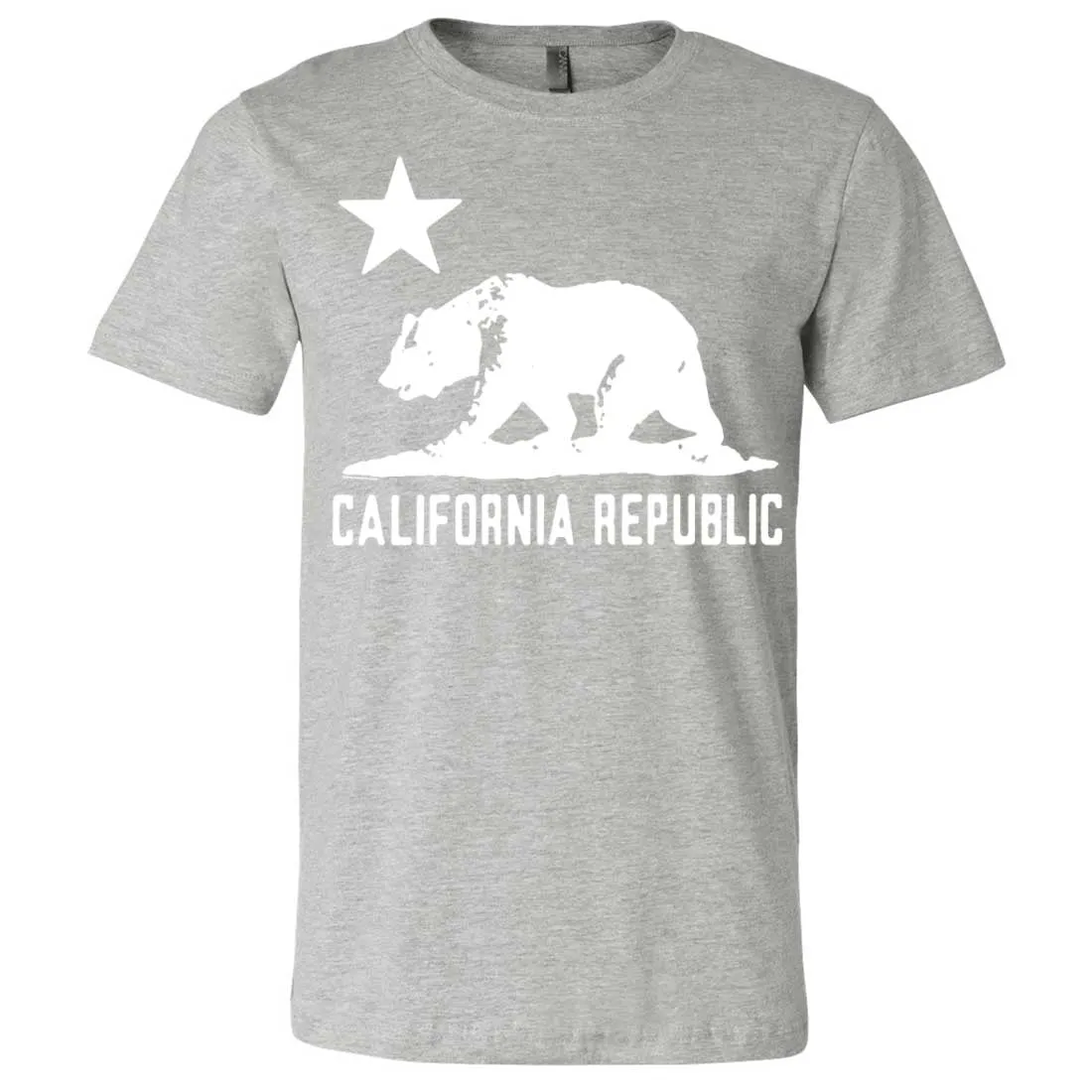 California Flag Oversize White Silhouette Asst Colors Mens Fitted T-Shirt/tee