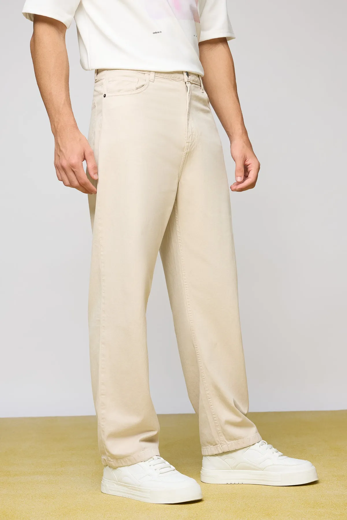 Classic Cream Mens Straight Fit Jeans optimized for e-commerce with additional modifiers could be:

Mens Classic Cream-Colored Straight Fit Premium Denim Jeans