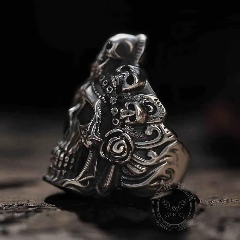 Death Skull Crown Stainless Steel Ring