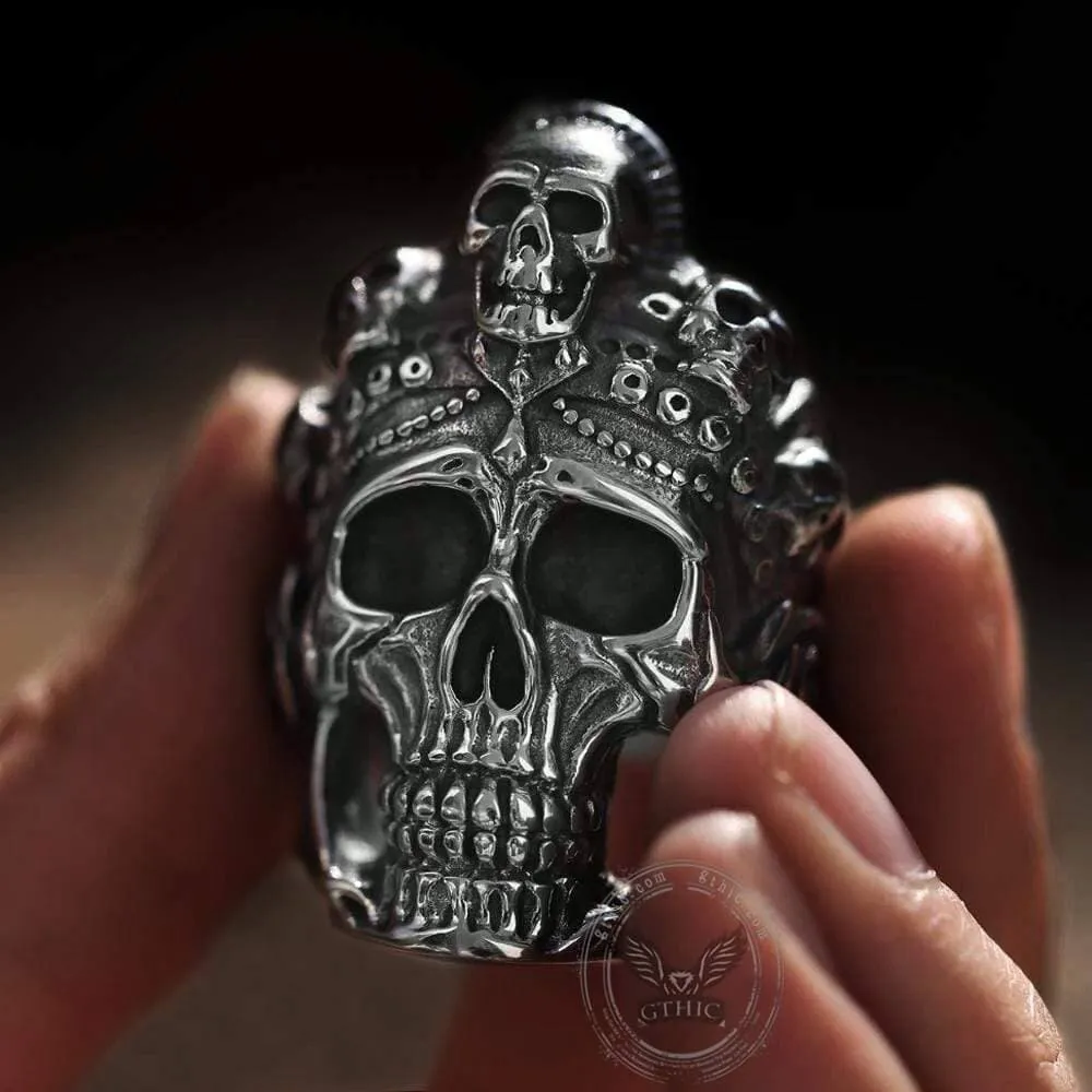 Death Skull Crown Stainless Steel Ring