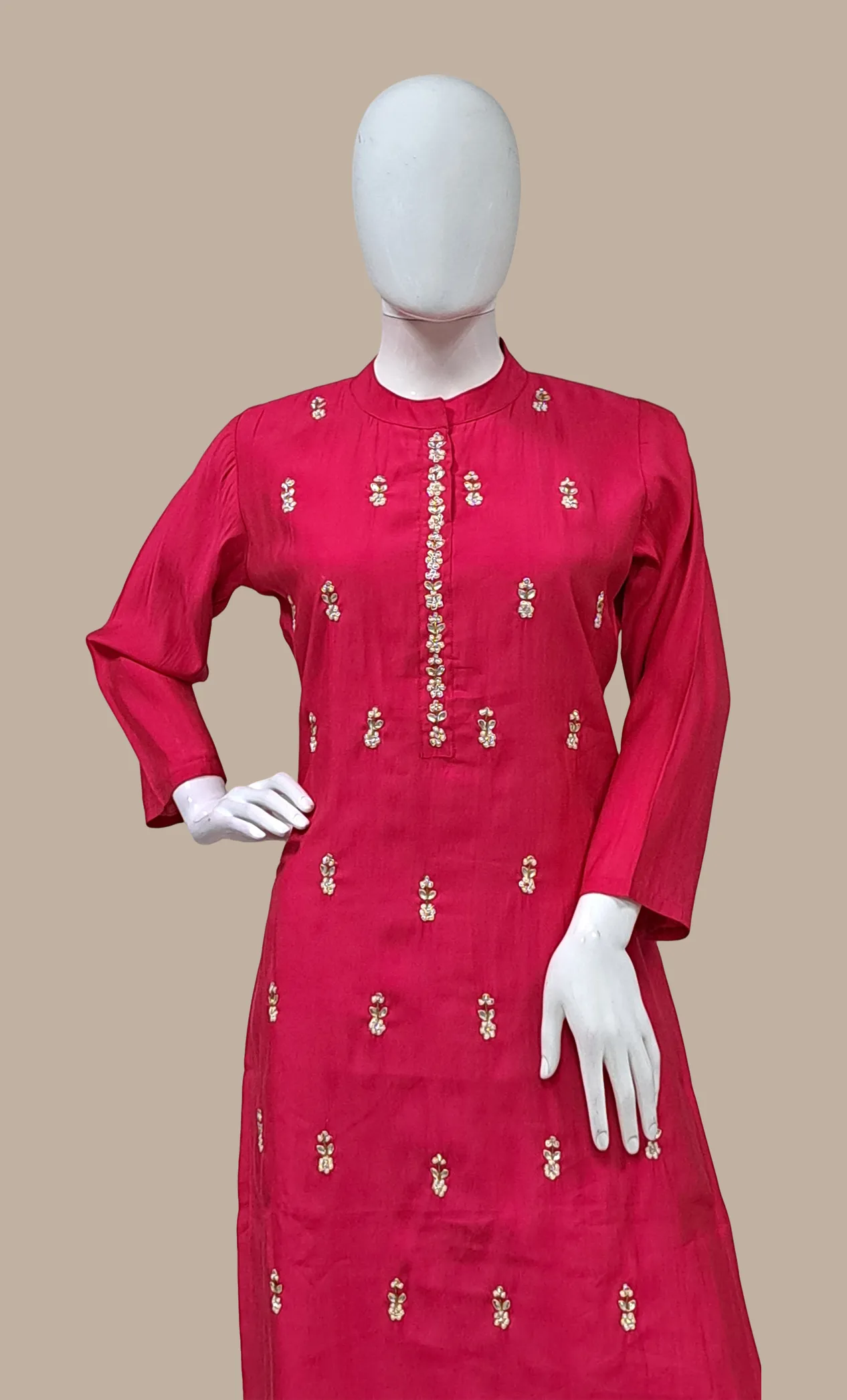 Deep Cerise Embroidered Punjabi