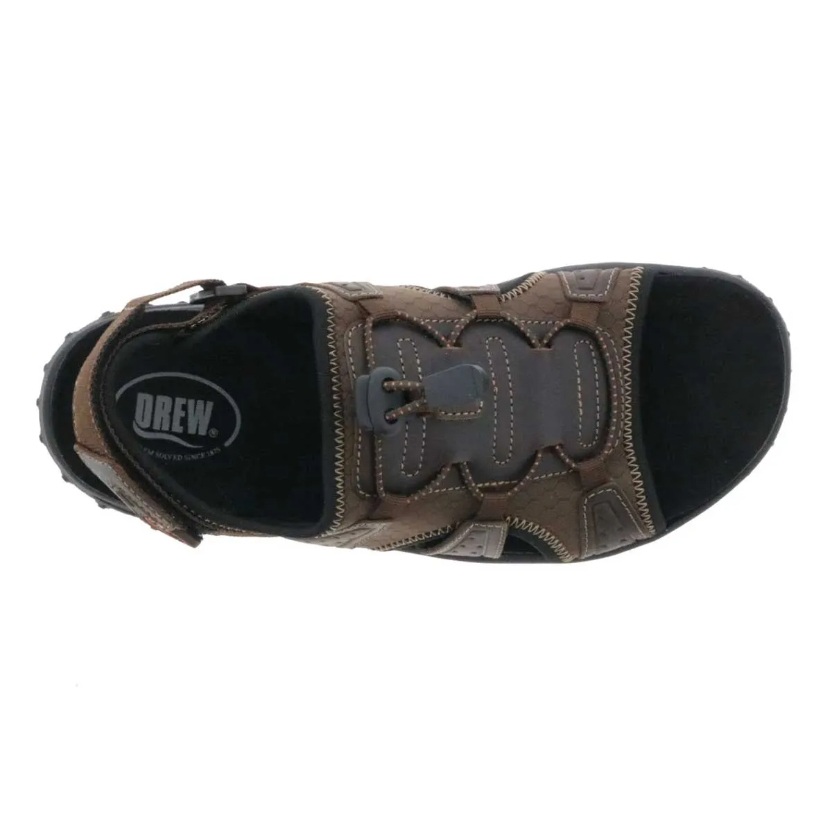 Drew Men's Waves Sandals Brown Leather Combo