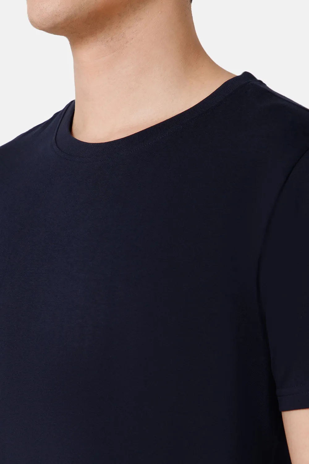 Enhance Printed Crew Neck Men's Casual T-Shirts - Navy - TS31