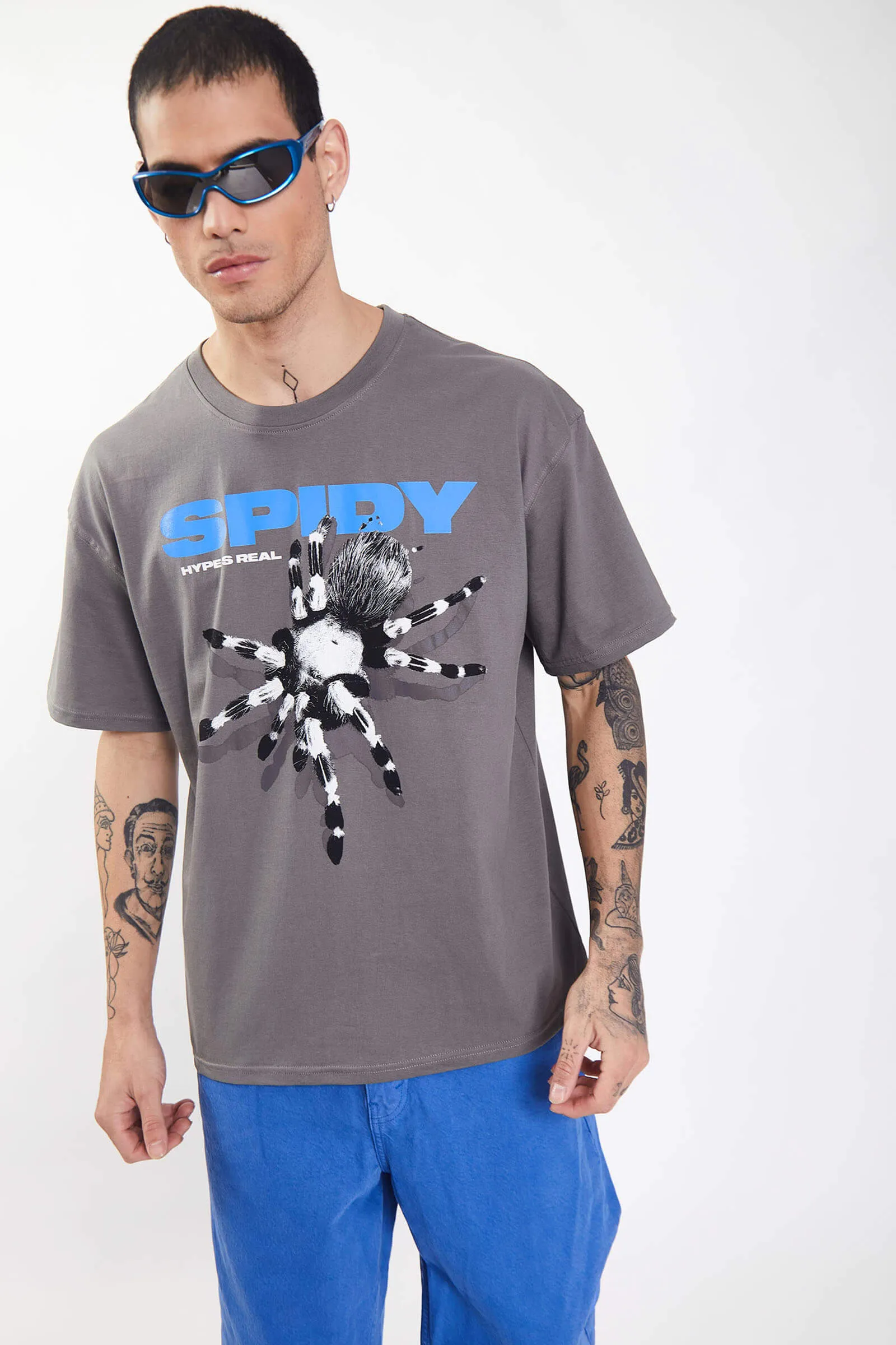 Grey Spidy Oversized T-Shirt