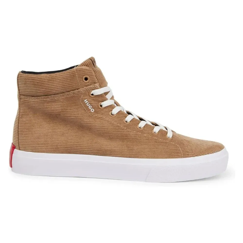 HUGO BOSS Mens Dyer High-Top Corduroy Sneakers in Tan - Style 50480711