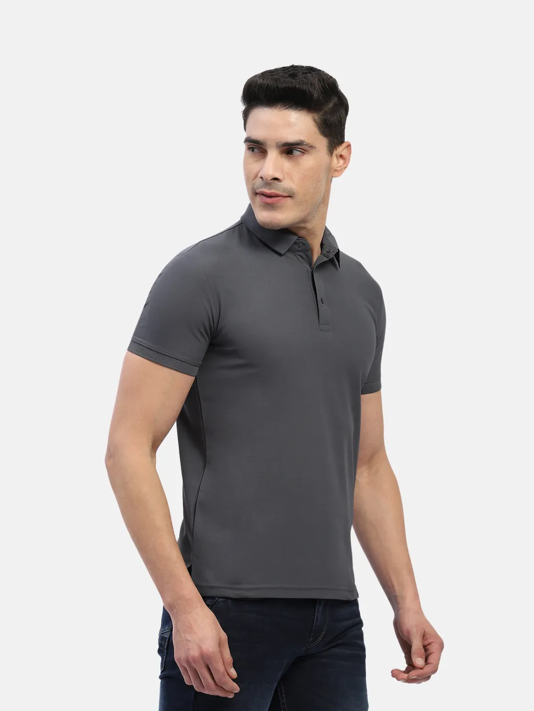 Hummel Jaye Men Grey B2B Poly Polo