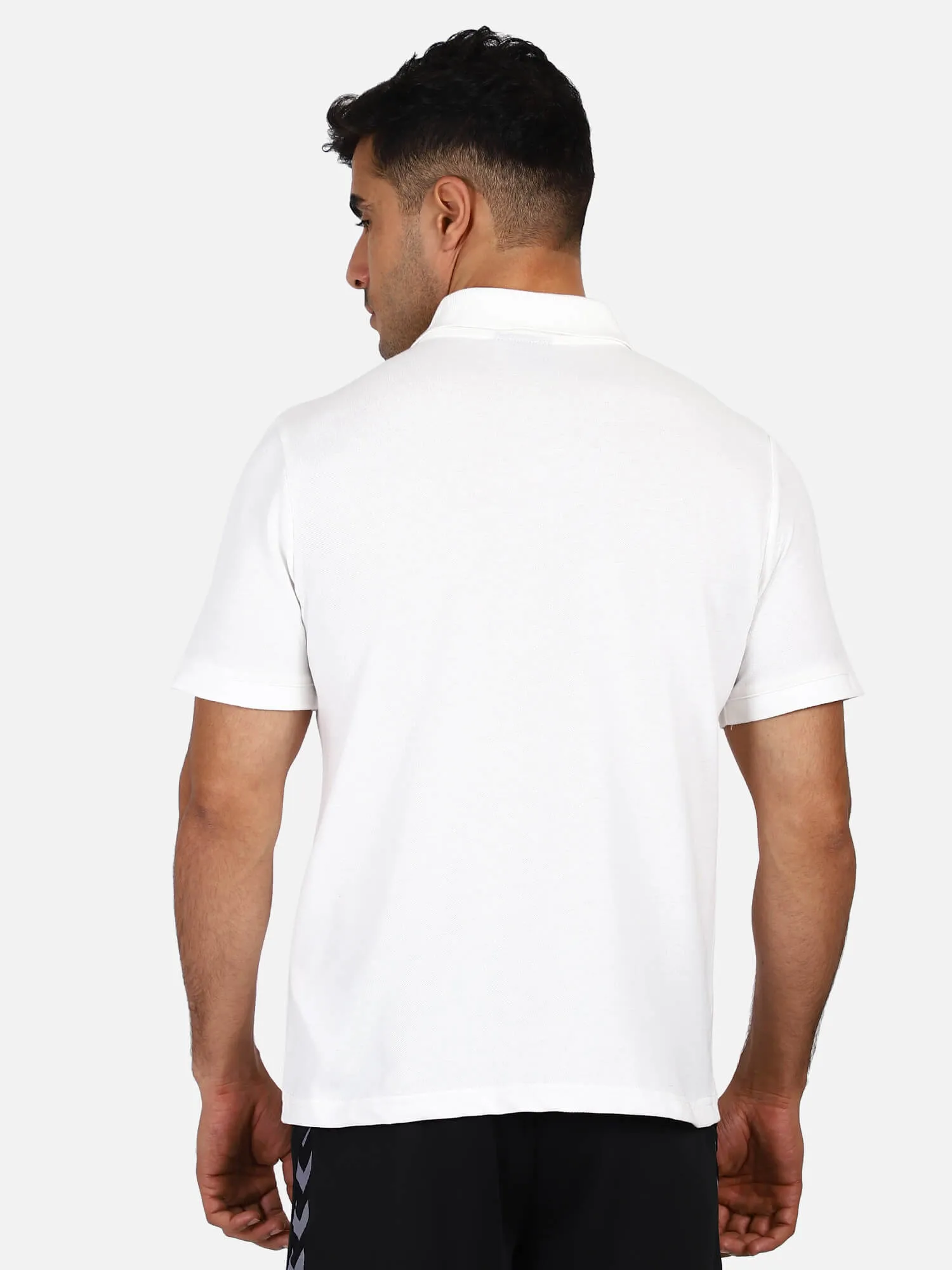 Lenard Men Cotton White Polo T-Shirt