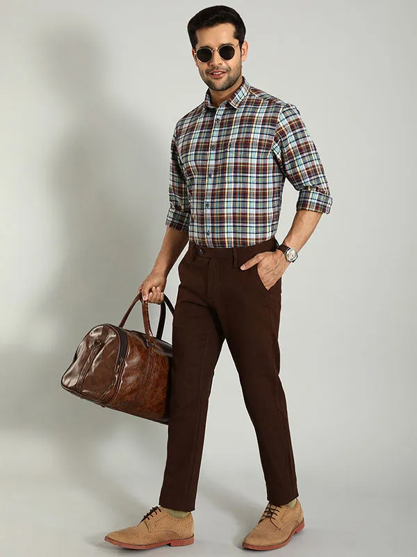 Men Brooklyn Fit Linen Blend Trouser