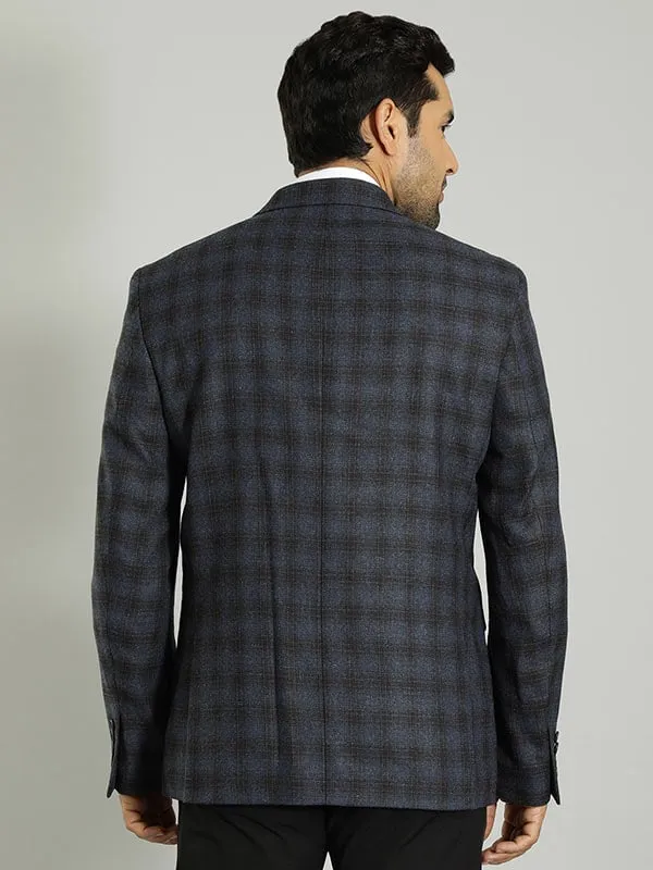 Men Checked Full Sleeve Casual Blazer