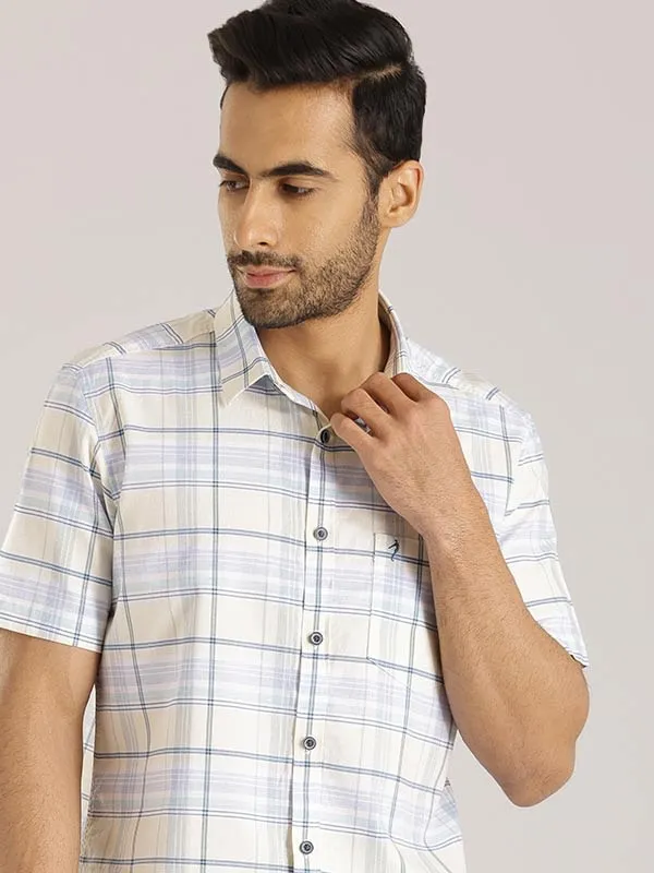 Men Checked Half Sleeve Cotton Shirt