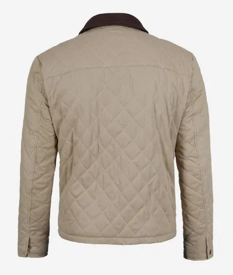 Mens Lightweight Beige Cotton Jacket