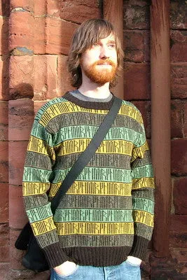 Orkney Runic Crewneck Sweater in Lichen