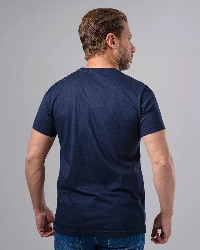 ROUND NECK PRINTED T-SHIRT - NAVY