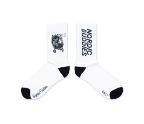 Stinky's Getaway Retro Men Socks - White