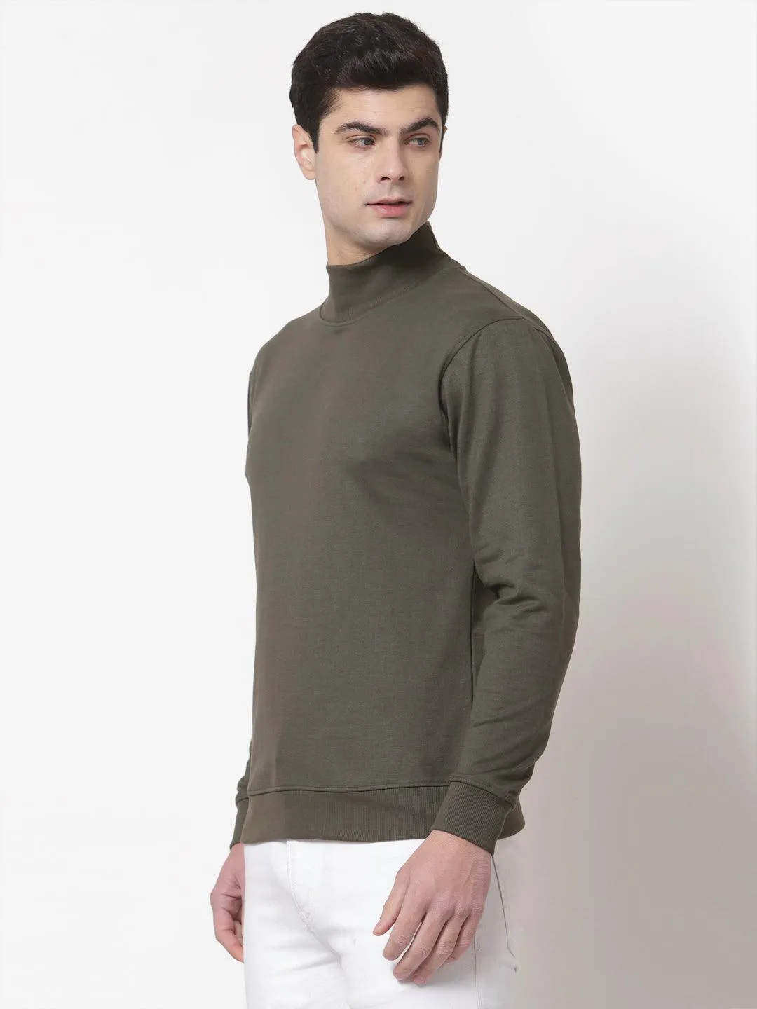 Style Quotient Men Olive Green Sweatshirt