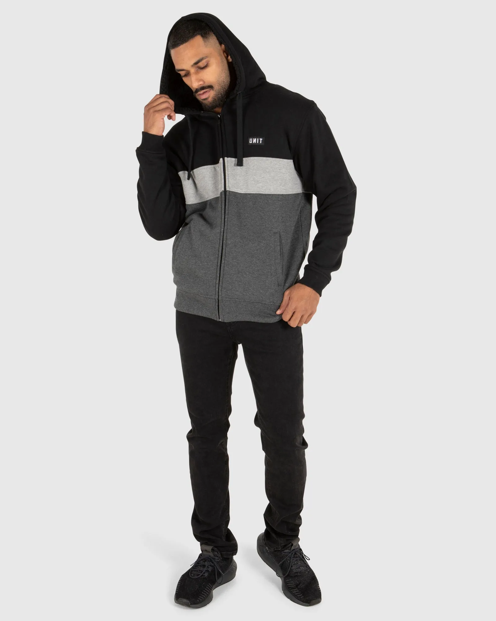 UNIT Mens Unite Zip Thru Hoodie - Sherpa Lined